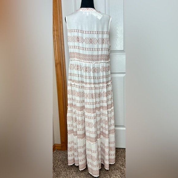 Attic Salt Peach & White Aztecs Boho style maxi dress 2xl NWT - Picture 3 of 8